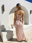 CALLISTA MAXI DRESS - BLUE AND ORANGE FLORAL