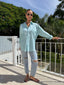 MAVIS STRIPE OVERSIZED SHIRT - BLUE