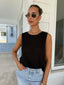 COFFEE KNIT TANK - BLACK