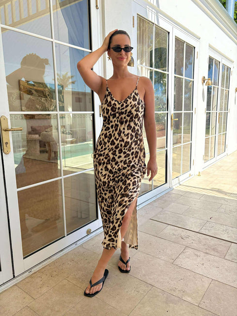 CALLISTA MAXI DRESS - LEOPARD