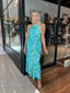 JARRAH DRESS - BLUE GREEN FLORAL