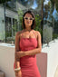 SEBASTIAN DRESS- DARK CORAL