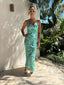 CALLISTA MAXI DRESS - BLUE GREEN FLORAL