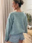 AMOUR V-NECK KNIT - BLUE AND PINK