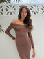 THE LINA JERSEY MIDI DRESS - CHOC