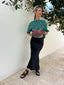CHERRY BABY ACID WASH TEE - GREEN
