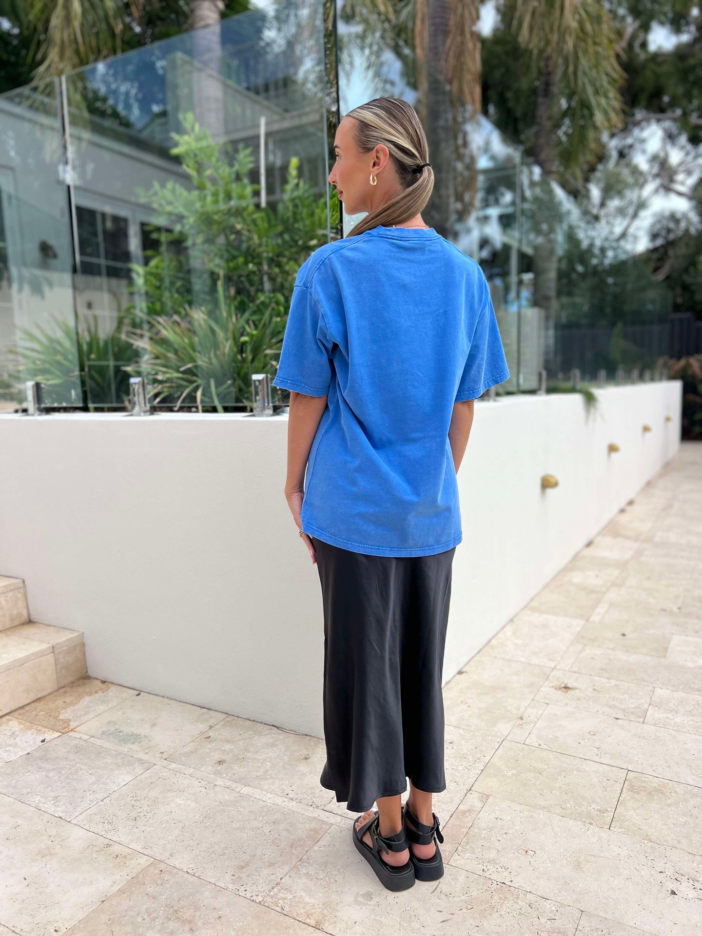 LE FLEUR TROPICAL OVERSIZED TEE - BLUE