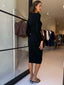 ALEXIS RUCHE MIDI DRESS - BLACK