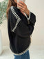 TIE FRONT KNIT CARDI - BLACK