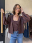 WINTER BLISS KNIT CARDI - CHOC