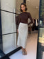 ANNIKA SKIRT-BEIGE