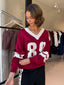 STASSY JERSEY SWEATER - BURGUNDY