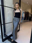 SONNY SATIN SKIRT - CHARCOAL