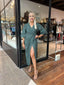 MELANIE WRAP DRESS - FOREST GREEN