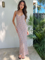 CALLISTA MAXI DRESS -BROWN WITH WHITE FLORAL