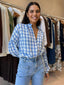 DOLCE BLOUSE - BLUE CHECK