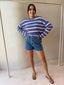 SCOUT SLOUCHY LONG SLEEVE TEE- NAVY/PINK