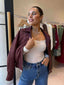 CHESTER SUEDE JACKET - WINE