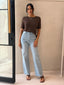 ROWIE KNITTED TEE - CHOCOLATE