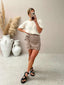 TANZI LINEN SKIRT - STONE STRIPE