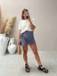 TANZI LINEN SKIRT - DENIM BLUE STRIPE