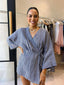 POPPY MINI WRAP DRESS - BLUE