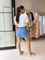 MAURICE DENIM SKIRT - MID WASH