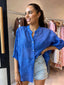 JEMMA LINEN BLOUSE - BLUE