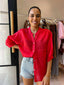 JEMMA LINEN BLOUSE - RED