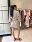 POPPY MINI WRAP DRESS - LATTE