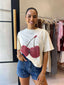 CHERRY BABY BOXY CROP TEE - IVORY