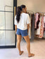 CHERRY BABY BOXY CROP TEE - IVORY