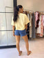 LOVE TOMATO BOXY CROP TEE - BUTTER