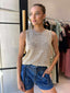 MELANGE SPRING TOP- TAN