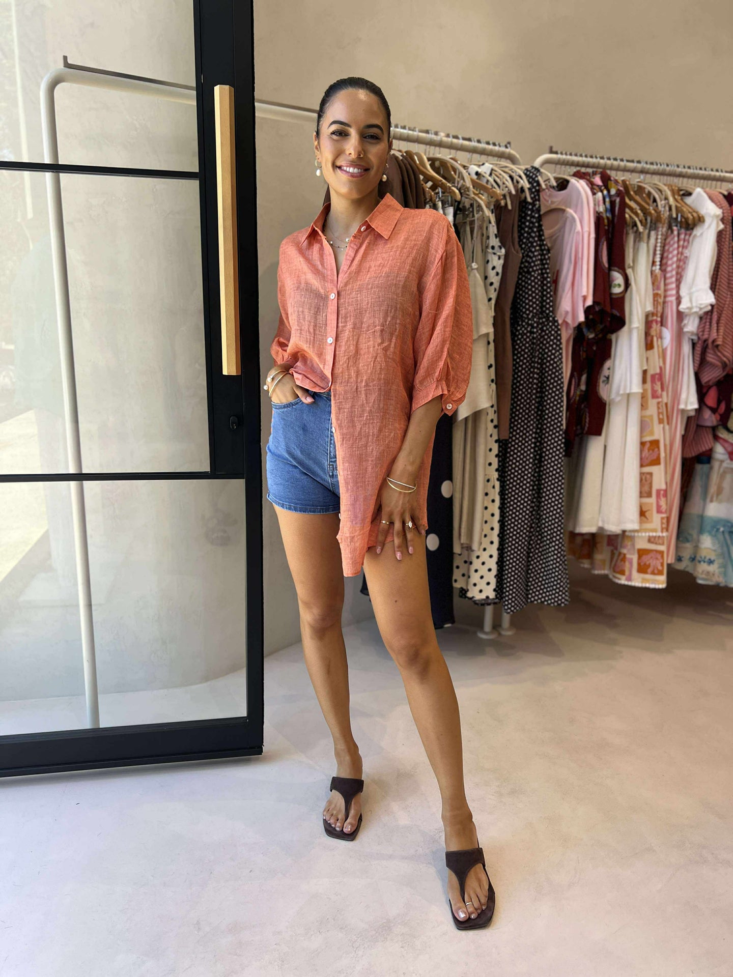 BELYNDA SHIRT - BURNT ORANGE