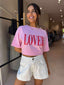 LOVER TEE CROP - PINK