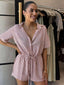 PANIA PLAYSUIT-RED AND WHITE STRIPE