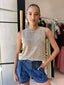 MELANGE SPRING TOP- TAN