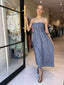 CHICAGO DRESS- BLUE DENIM STRIPE