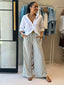 GLIDER PANT -  SAGE STRIPE