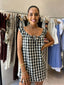 CHRISSY MINI DRESS - BLACK CHECK