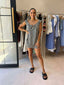 CHRISSY MINI DRESS - BLACK CHECK