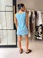 JAMES MINI DRESS- BLUE CHECK