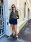THE BELLE PU BOMBER - MARTINI OLIVE