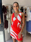 SABINE DRESS - RED PALM