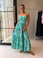 LILO MAXI DRESS- BLUE GREEN FLORAL