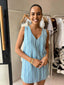 JAMES MINI DRESS- BLUE CHECK