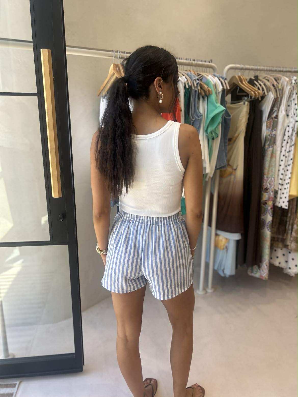 AMALA SHORT - HAMPTON BLUE STRIPE