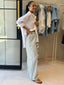 GLIDER PANT -  SAGE STRIPE
