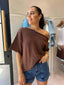 ELSIE KNIT TOP - CHOC